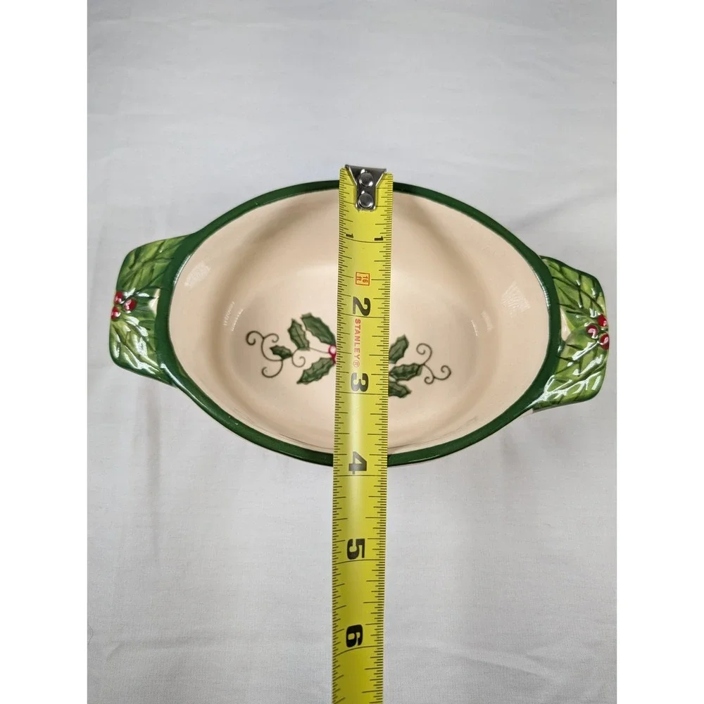 Temptations by Tara Cardinal 9oz Oval Casserole w/Lid & Wire Holder/Rack New